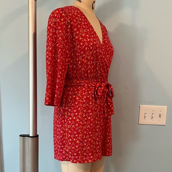 NWT - Madewell Three-Quarter-Sleeve Wrap-Front Romper - Size 6 - Picture 7 of 8